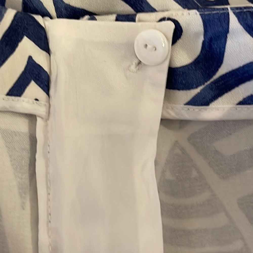 Lafayette NY 148 Blue & White High Waisted Cropped Pants Sz. 8 - Picture 10 of 14